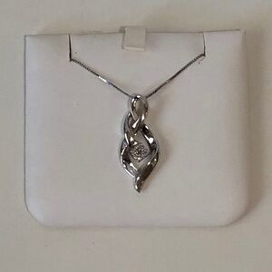 Sterling Silver Diamond Pendant Necklace